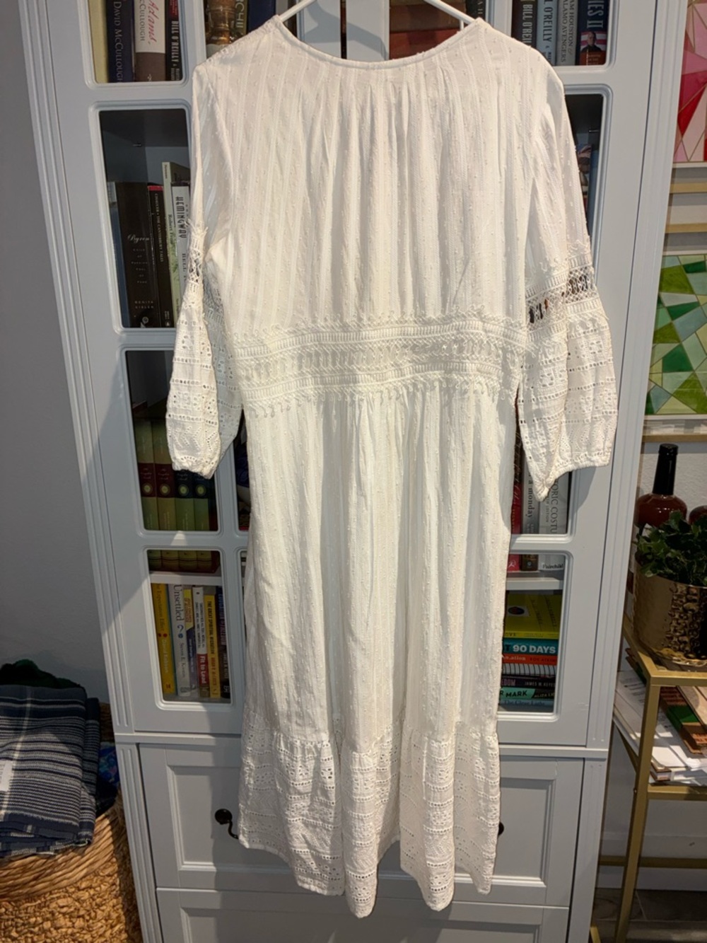 Anthropologie White Eyelet Midi Dress - Picture 2 of 6